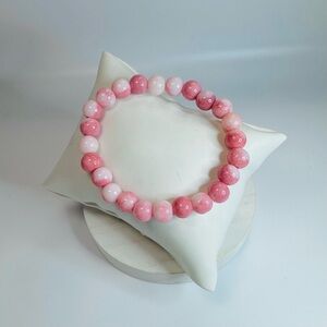 Pink Berry & Cream Swirl Beaded Bracelet